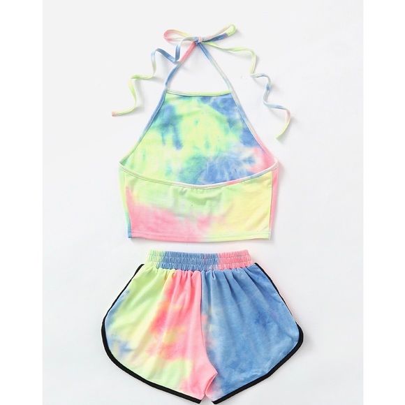 ✨Tie Dye Crop Top & Ringer Shorts✨ - Picture 2 of 6